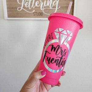 Future Mrs. Bride to be | Ring cup  Engaged Gift Last Name Wedding